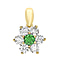 9K Yellow Gold  A   Green Cubic Zirconia ,  Cubic Zirconia  Pendant 1.54 ct,  Gold Wt. 0.75 Gms  1.540  Ct.