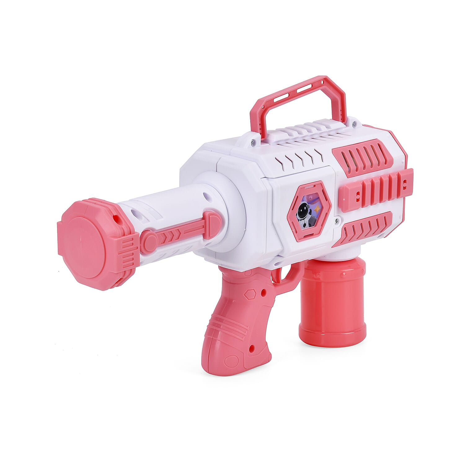 Automatic Rechargeable Powerful Bubble Machine Gun (30 Holes and 2 Bubble Solution Bottles) - Pink