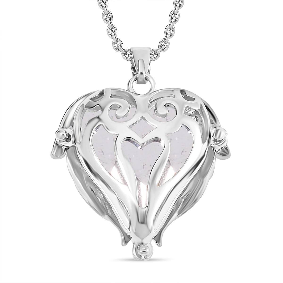 Magic Colour Austrian Crystal & White Cubic Zirconia Heart Necklace (Size - 20)
