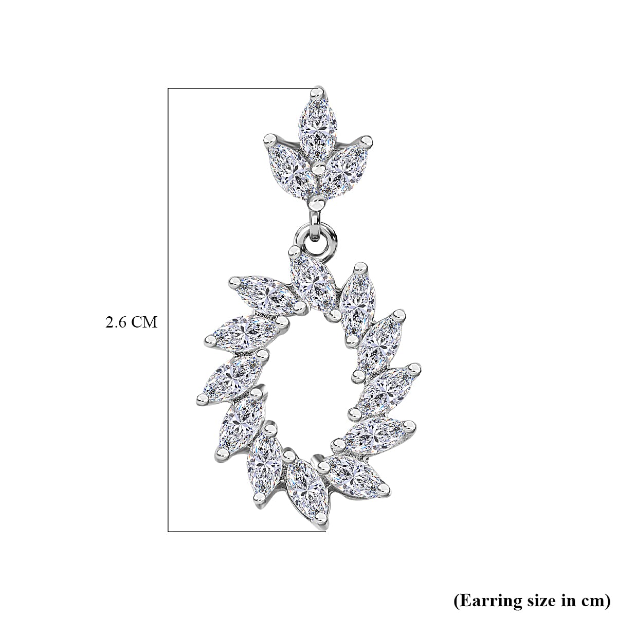 Moissanite Earrings in Platinum Overlay Sterling Silver 2.00 Ct. Moissanite Earrings in Platinum Overlay Sterling Silver 2.00 Ct.