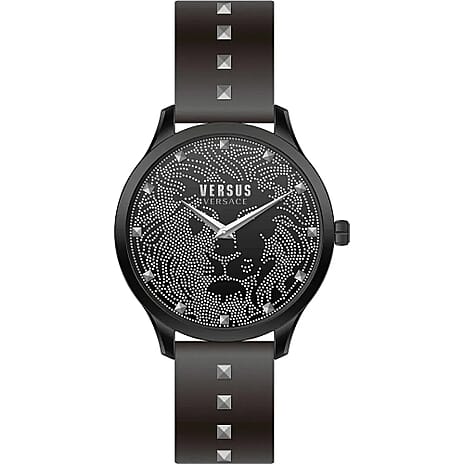 Versace Versus Nero Cint Pelle Quartz Movt. 3 ATM WR Analog Watch With Black Leather Strap