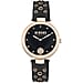 Versace Versus Los Feliz Quartz Movement 3ATM Water Resistant Analog Watch With Black Leather Strap - Yellow Gold