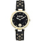 Versace Versus Los Feliz Quartz Movement 3ATM Water Resistant Analog Watch With Black Leather Strap - Yellow Gold