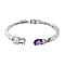 Royal Bali - Handmade Amethyst Bangle (Size - 7.5) Sterling Silver 4.25 ct, Silver Wt. 21 Gms