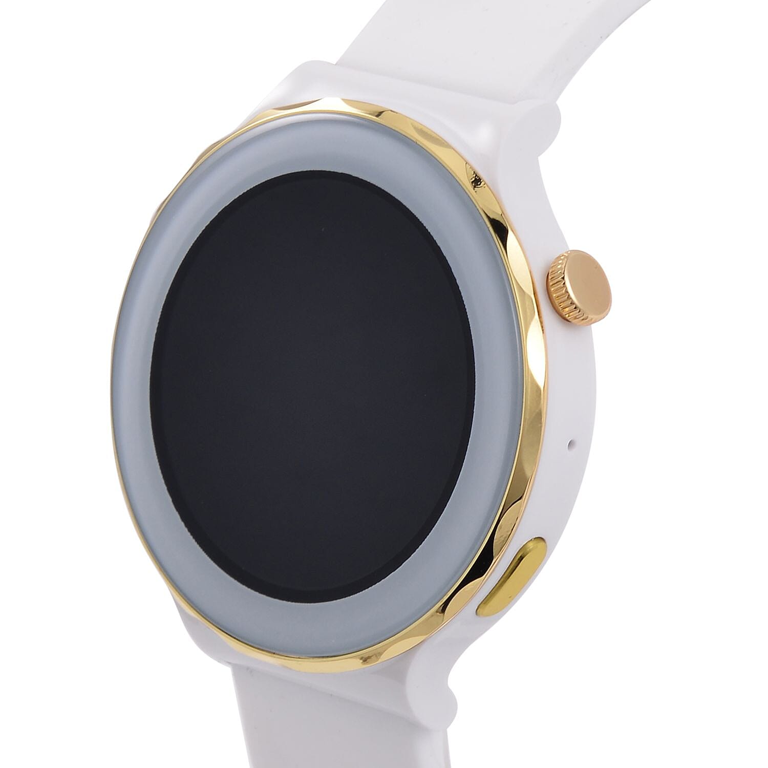 Smart Watch - Multi Face, with Steps, Sleep, Heart Rate, Blood, Spo2. Blue Literal Dial and White Silicone Strap