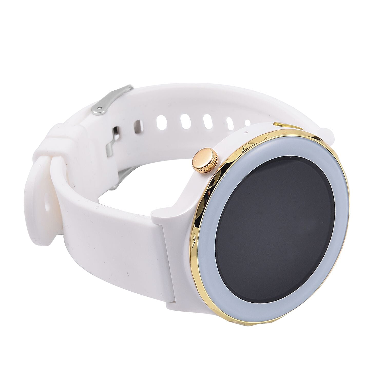 Smart Watch - Multi Face, with Steps, Sleep, Heart Rate, Blood, Spo2. Blue Literal Dial and White Silicone Strap