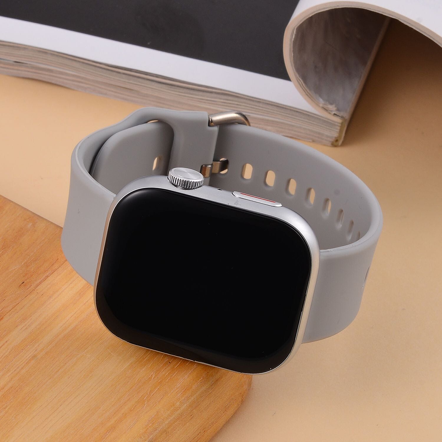 Smart Watch With Hryfine App - Bluetooth, Multi Dial Health Monitor with Heart Rate, Blood Pressure, Blood Oxygen, Sleep Monitor, Steps (supports Apple iOS 8.0, Android 4.4 or Above) - Grey