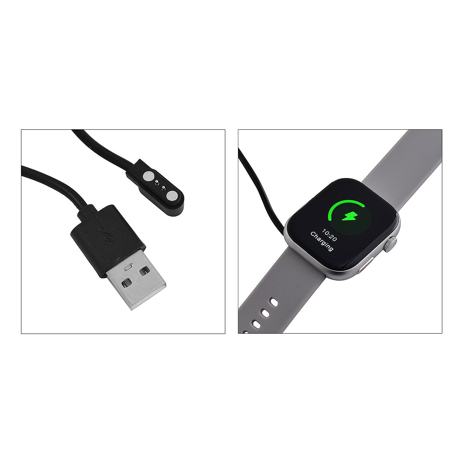 Smart Watch With Hryfine App - Bluetooth, Multi Dial Health Monitor with Heart Rate, Blood Pressure, Blood Oxygen, Sleep Monitor, Steps (supports Apple iOS 8.0, Android 4.4 or Above) - Grey