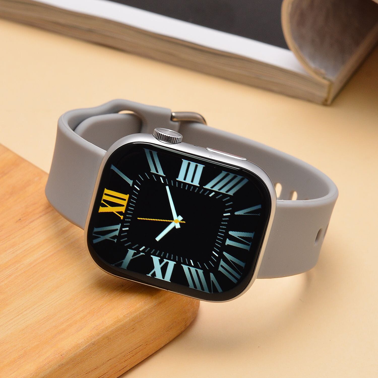 Smart Watch With Hryfine App - Bluetooth, Multi Dial Health Monitor with Heart Rate, Blood Pressure, Blood Oxygen, Sleep Monitor, Steps (supports Apple iOS 8.0, Android 4.4 or Above) - Grey