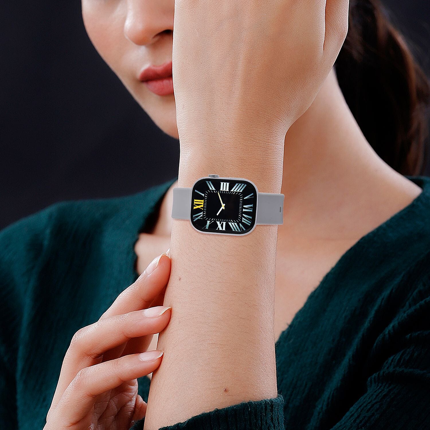 Smart Watch With Hryfine App - Bluetooth, Multi Dial Health Monitor with Heart Rate, Blood Pressure, Blood Oxygen, Sleep Monitor, Steps (supports Apple iOS 8.0, Android 4.4 or Above) - Grey