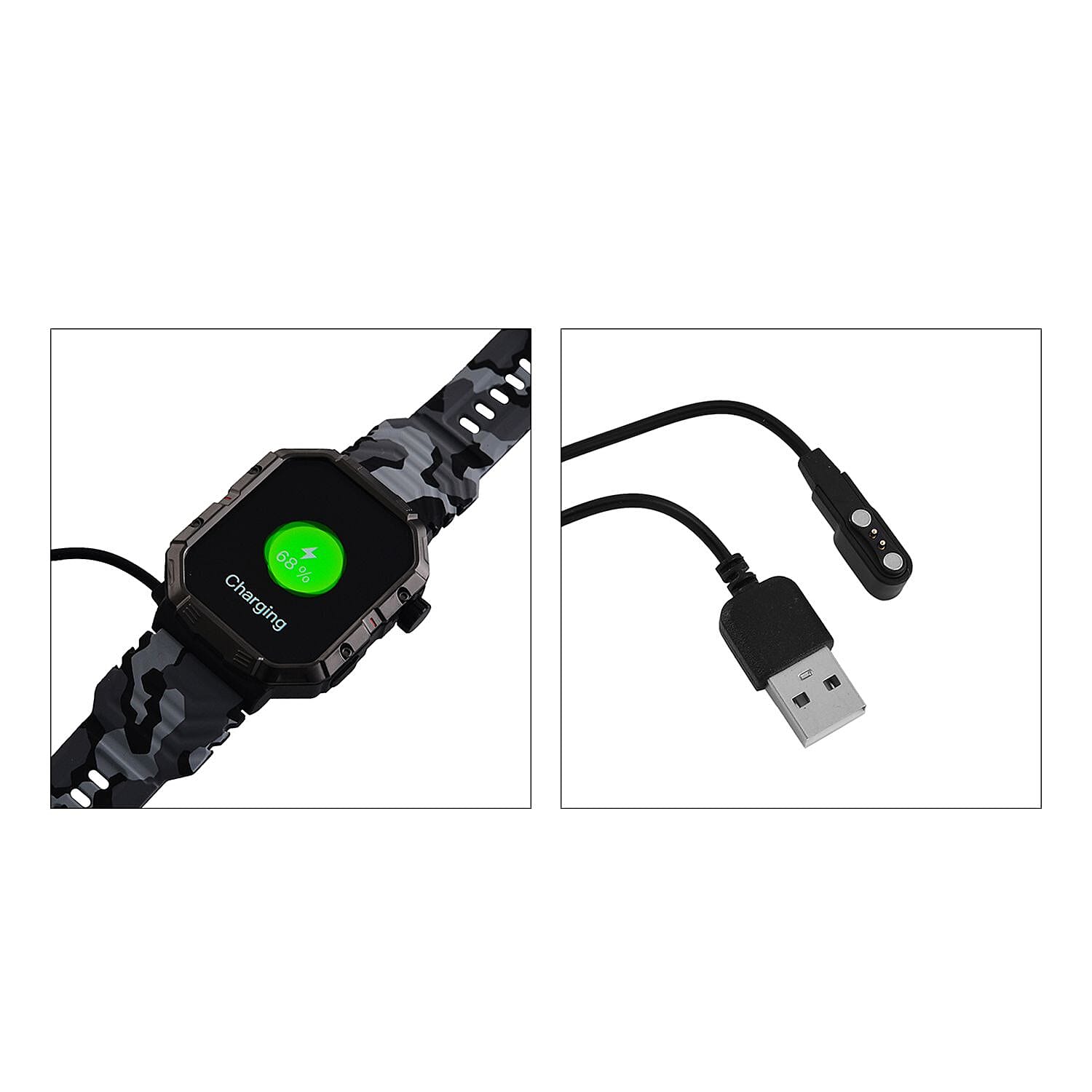 Waterproof Bluetooth Smartwatch with Livefit App (Compatible with Apple iOS 10, Android 6.0 or Above) - Black - Grey