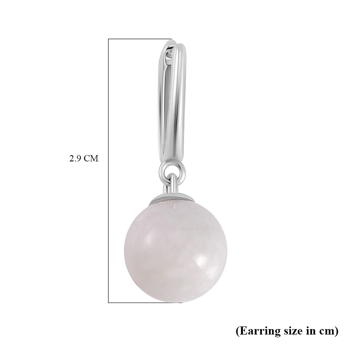 EXTREMELY RARE NATURAL JADEITE JADE White Hoop earrings in Rhodium Overlay Sterling Silver