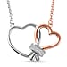 Moissanite Intertwined Hearts Necklace (Size - 20) in Platinum and 18K Yellow Gold Vermeil Plated Sterling Silver