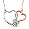 Moissanite Hearts Necklace (Size - 20) in Platinum & 18K Rose Gold Vermeil Plated Sterling Silver