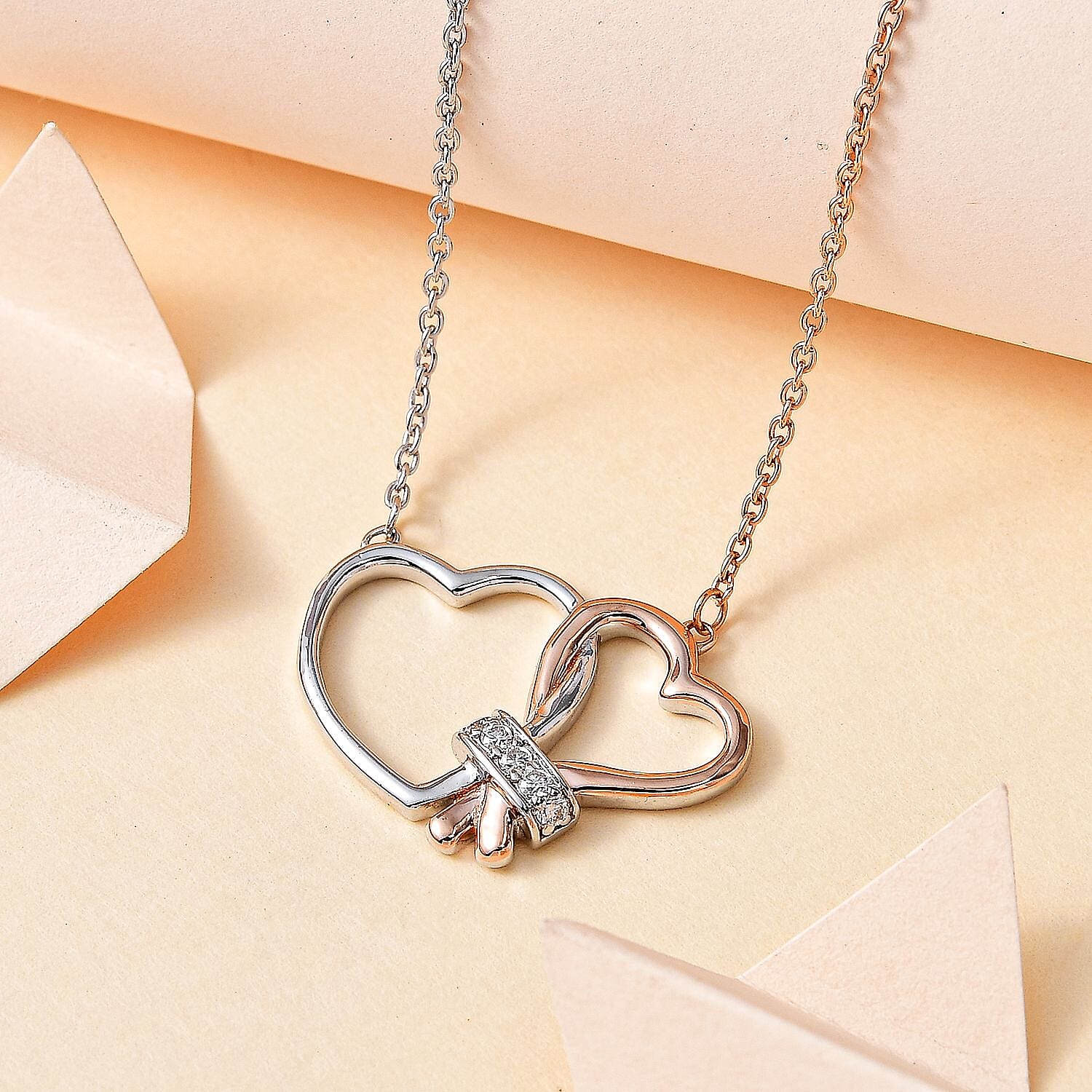  Moissanite Fancy Necklace (Size - 20) Sterling Silver 0.13 ct 0.150 Ct.