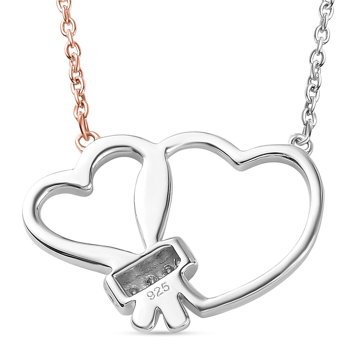  Moissanite Fancy Necklace (Size - 20) Sterling Silver 0.13 ct 0.150 Ct.