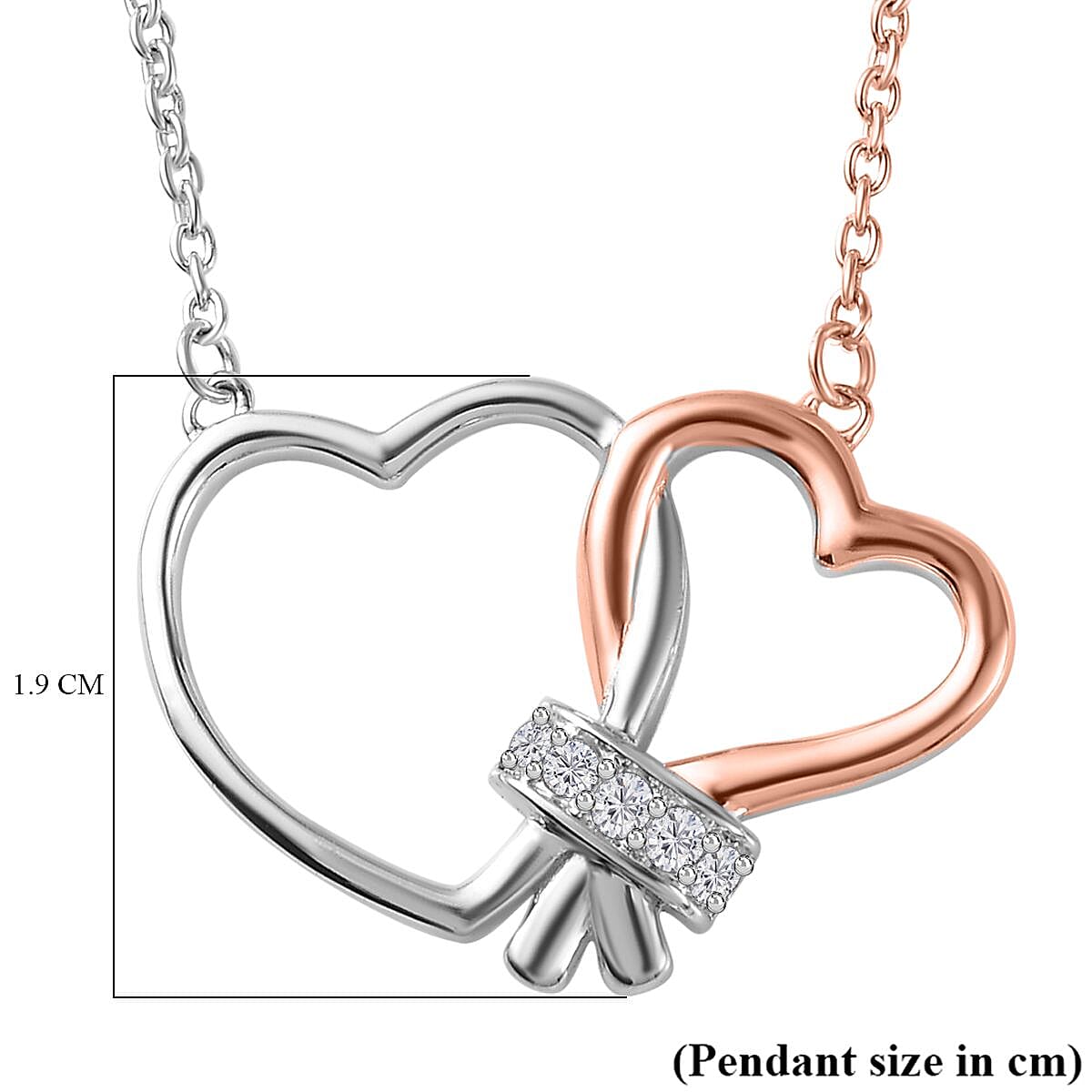  Moissanite Fancy Necklace (Size - 20) Sterling Silver 0.13 ct 0.150 Ct.