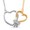 Moissanite Intertwined Hearts Necklace (Size - 20) in Platinum and 18K Rose Gold Vermeil Plated Sterling Silver
