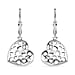 Designer Inspired - Platinum Overlay Sterling Silver Heart Earrings