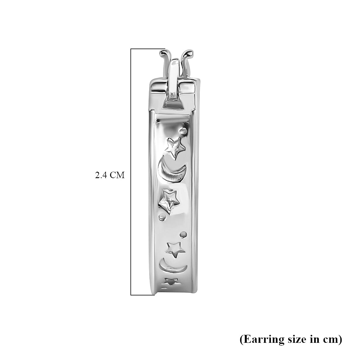 Platinum Overlay Sterling Silver Hoop Earrings, Silver Wt. 6 Gms