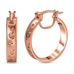 Platinum Overlay Sterling Silver Hoop Earrings, Silver Wt. 6 Gms