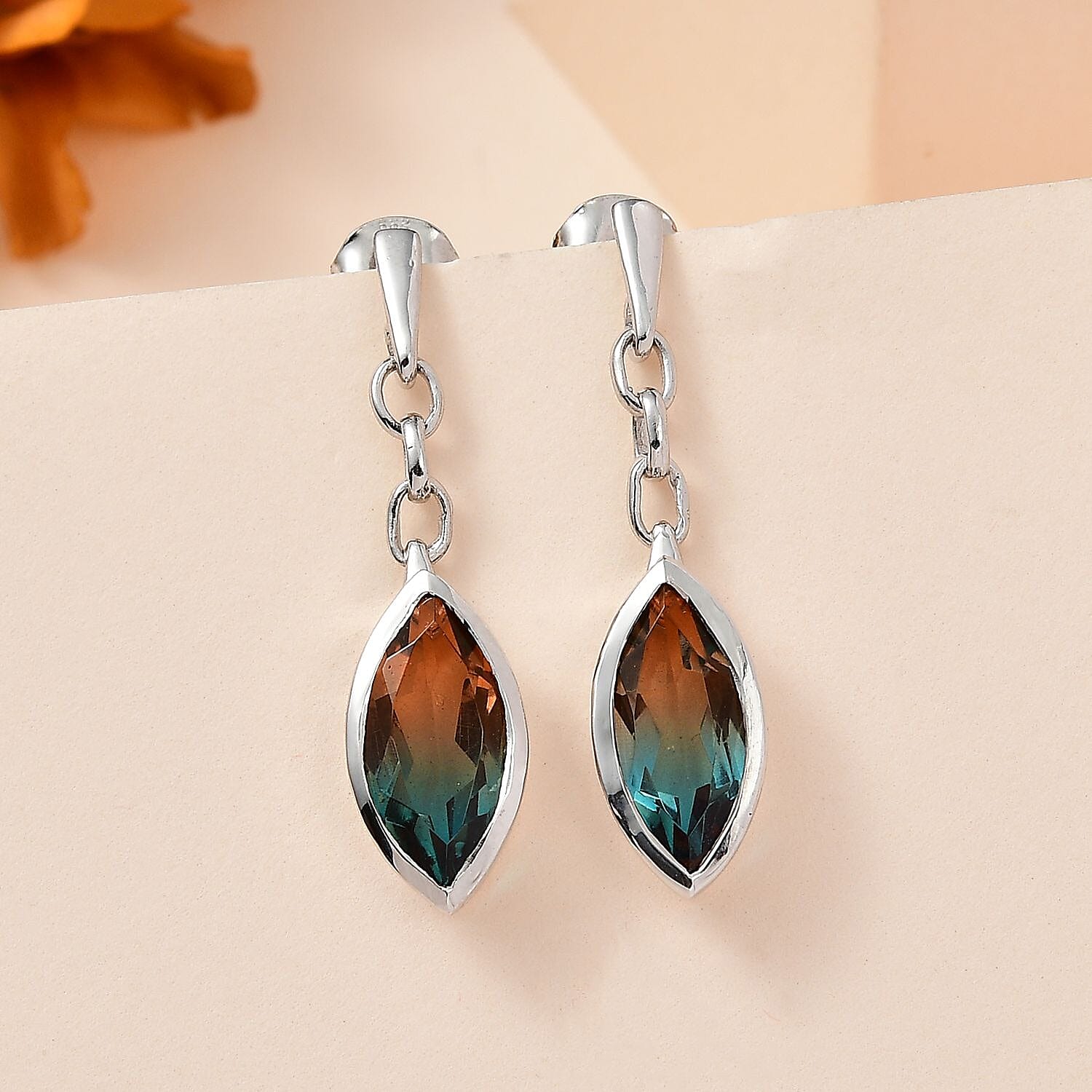 Aqua Terra Costa Quartz Solitaire Stud Earrings in Platinum Overlay Sterling Silver 6.00 Ct.