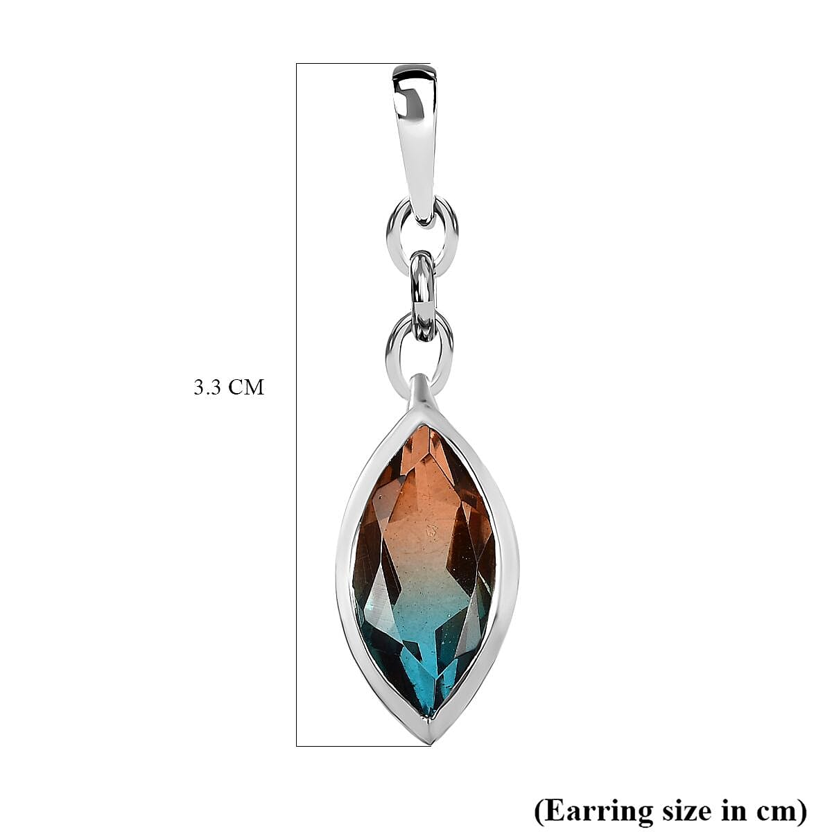 Aqua Terra Costa Quartz Solitaire Stud Earrings in Platinum Overlay Sterling Silver 6.00 Ct.