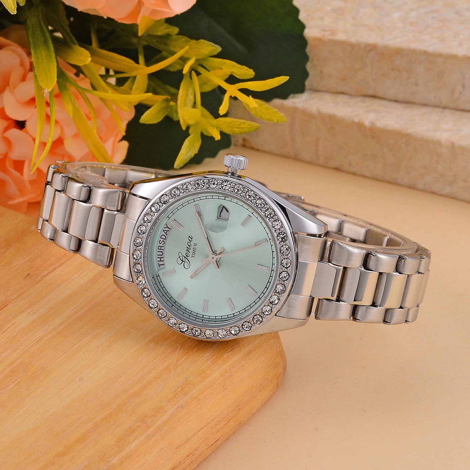 GENOA Quartz Movement Water Resistant Watch with Gold Colour Stainless Steel