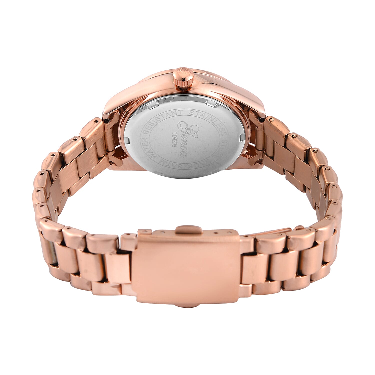 GENOA TIME Day Date 3ATM WR 32mm Green Sunshine Dial Rose Gold Watch