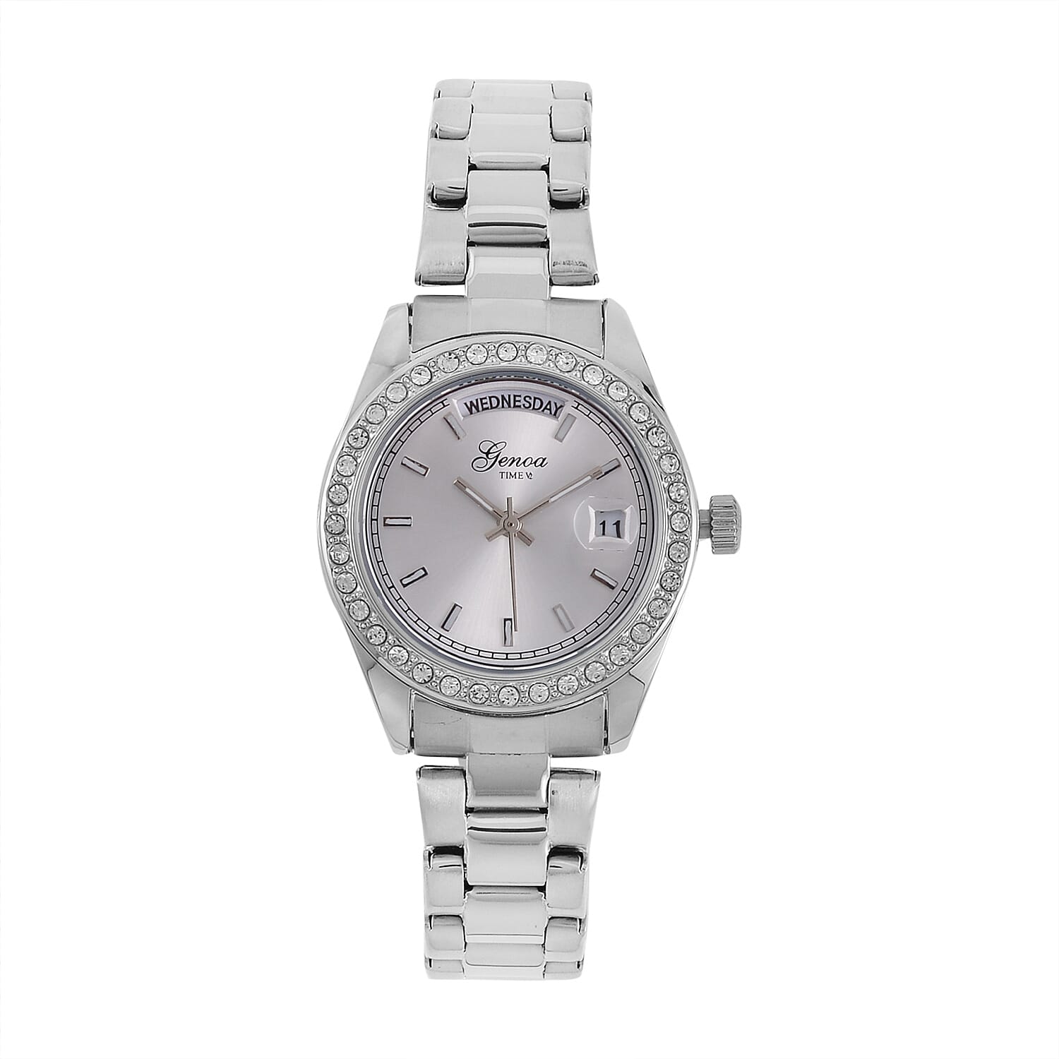 White Crystal  Watch Pure White Stainless Steel  0.01 ct  0.010  Ct.