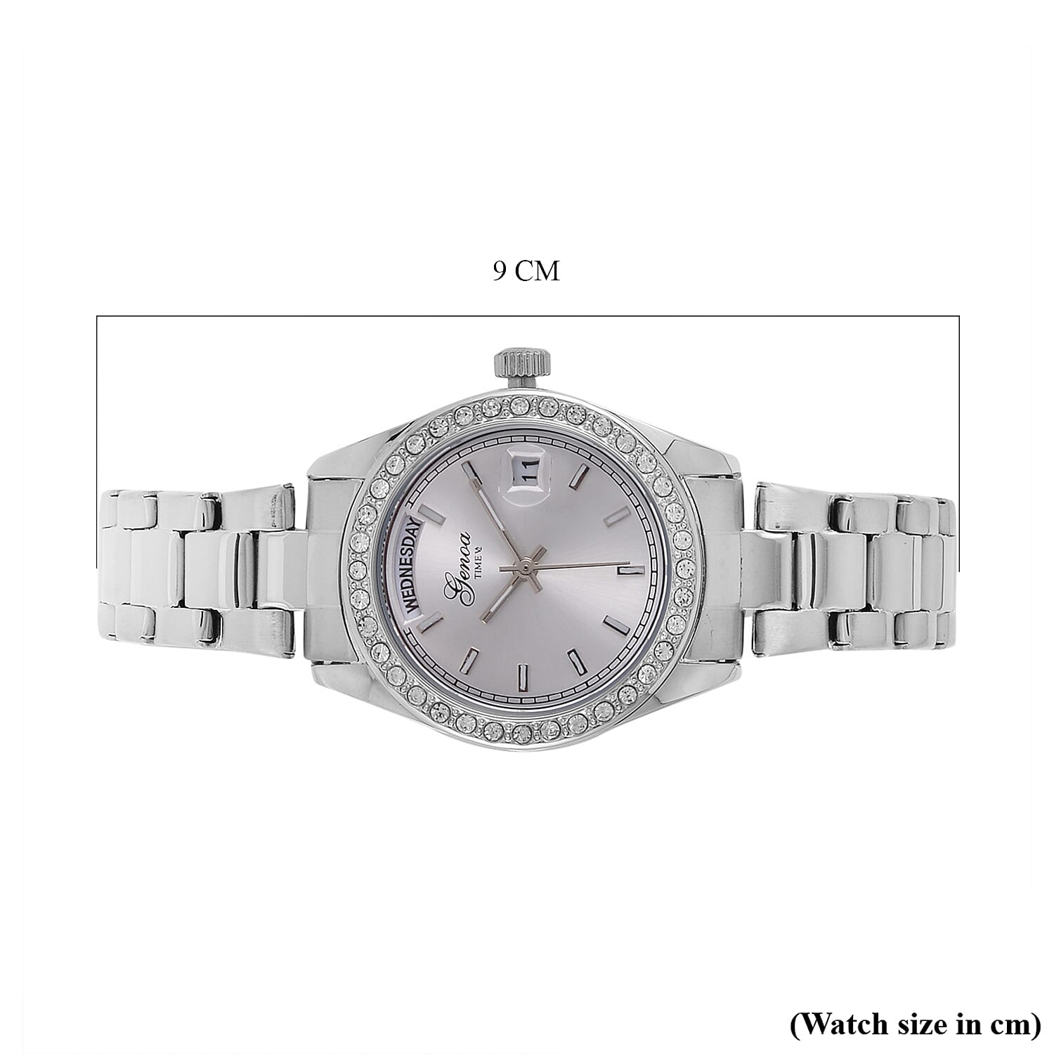 White Crystal  Watch Pure White Stainless Steel  0.01 ct  0.010  Ct.