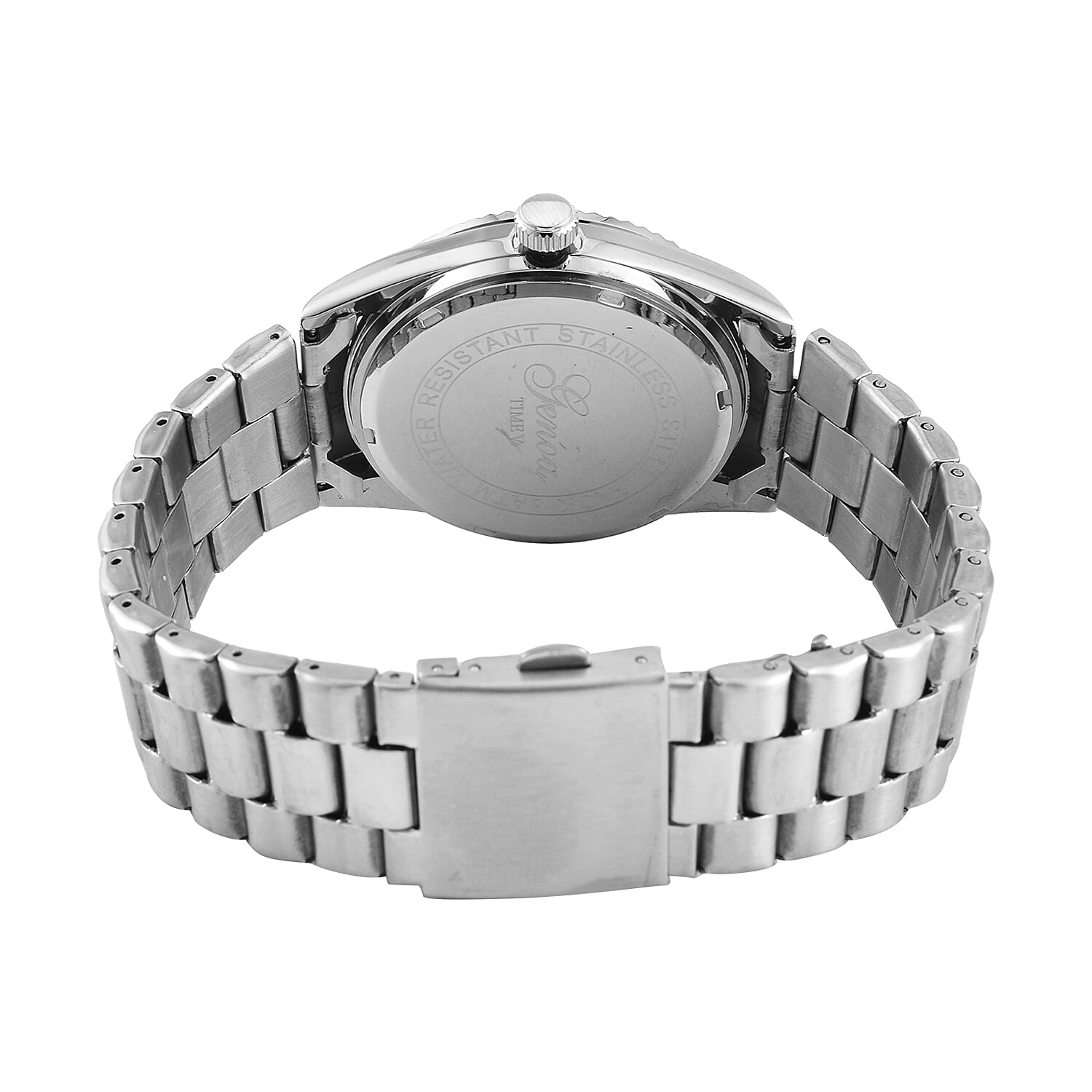 GENOA TIME Day Date 3ATM WR Silver Watch