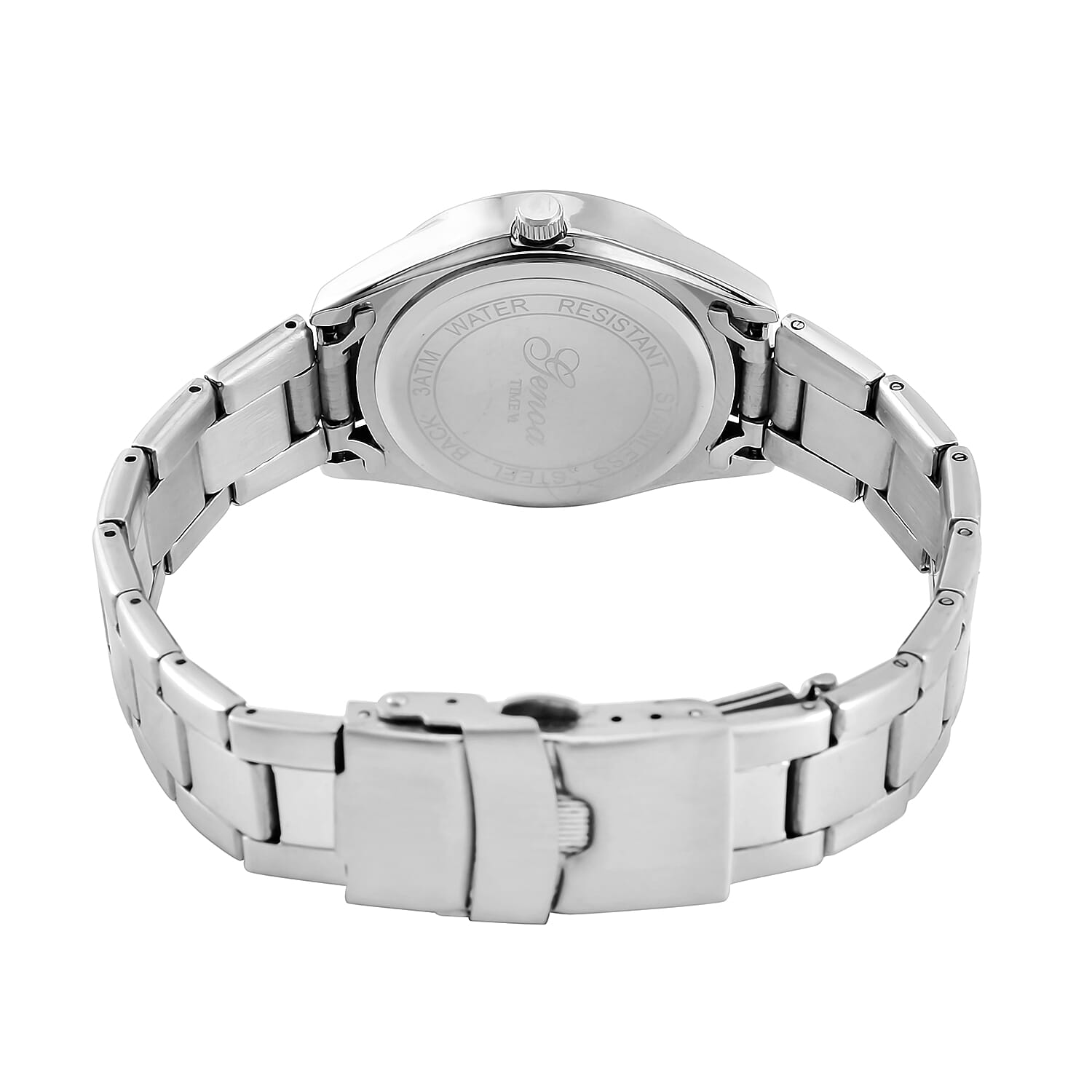 Limited Edition - GENOA 36 Moissanites Japan Movt. White MOP 3 ATM WR Ladies Watch - Silver