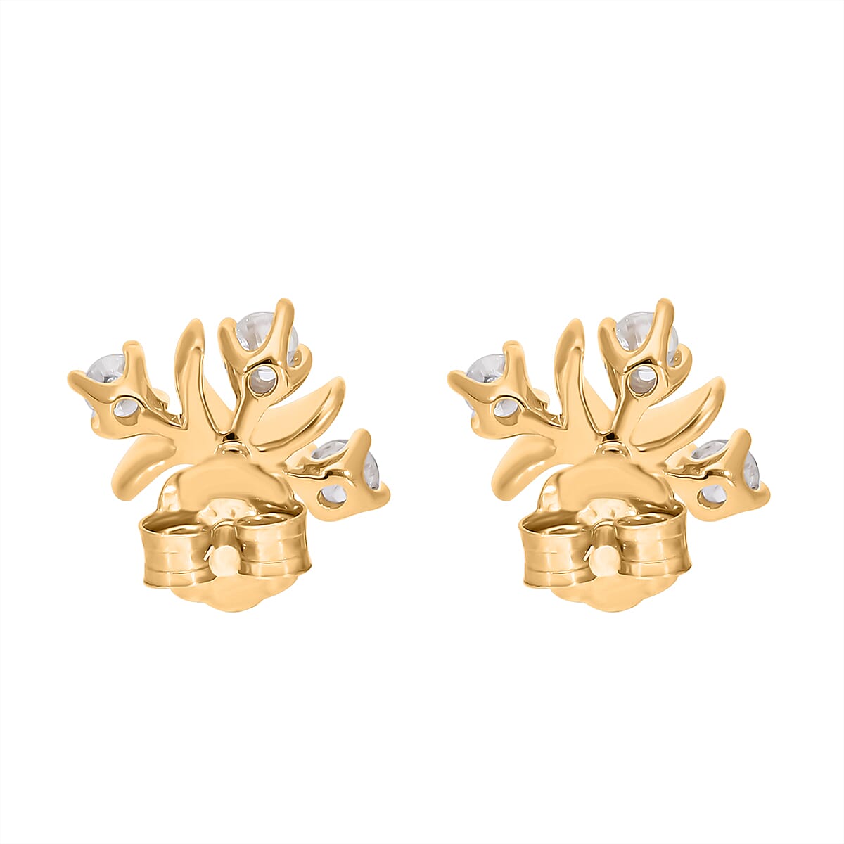 Designer Inspired Close Out  - 9K Yellow Gold Diamond Cross Earrings