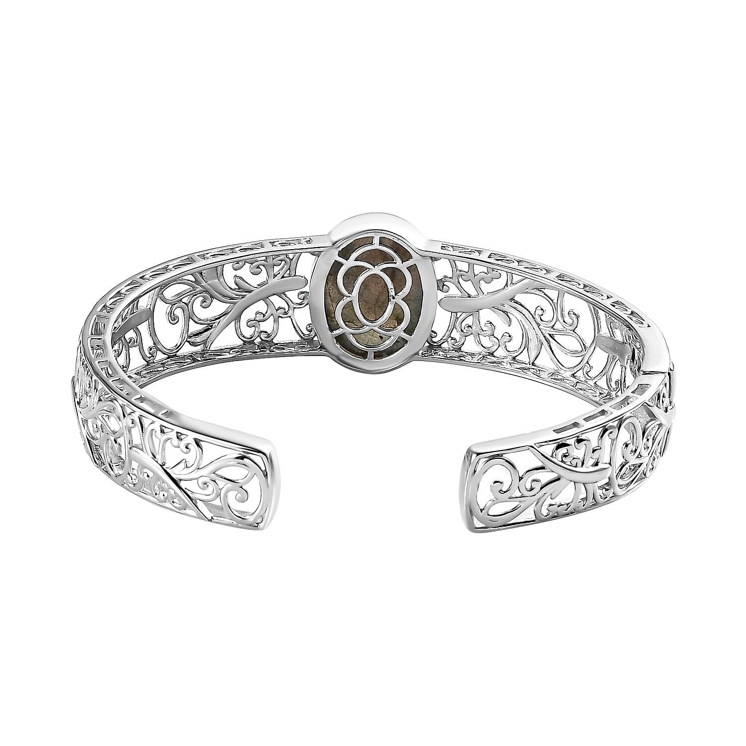 Designer Inspired - Labradorite Cuff Bangle (Size 7.5 cm)