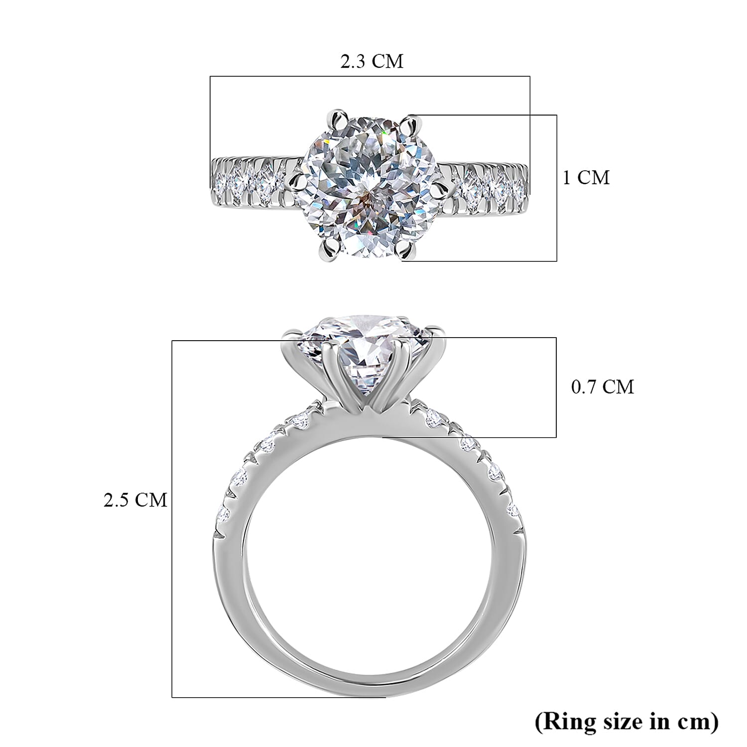 Royal Bali Collection - D'Joy Moissanite (120 Facets) Ring in Platinum Overlay Sterling Silver 2.96 Ct.
