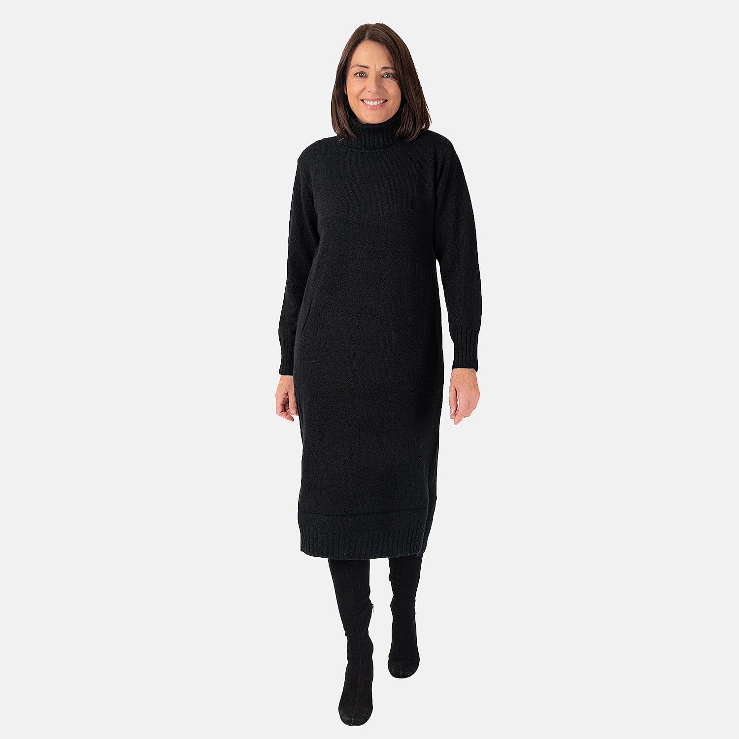 Nova of London Polyester Knitted Dress (Size 1x1 cm) - Black