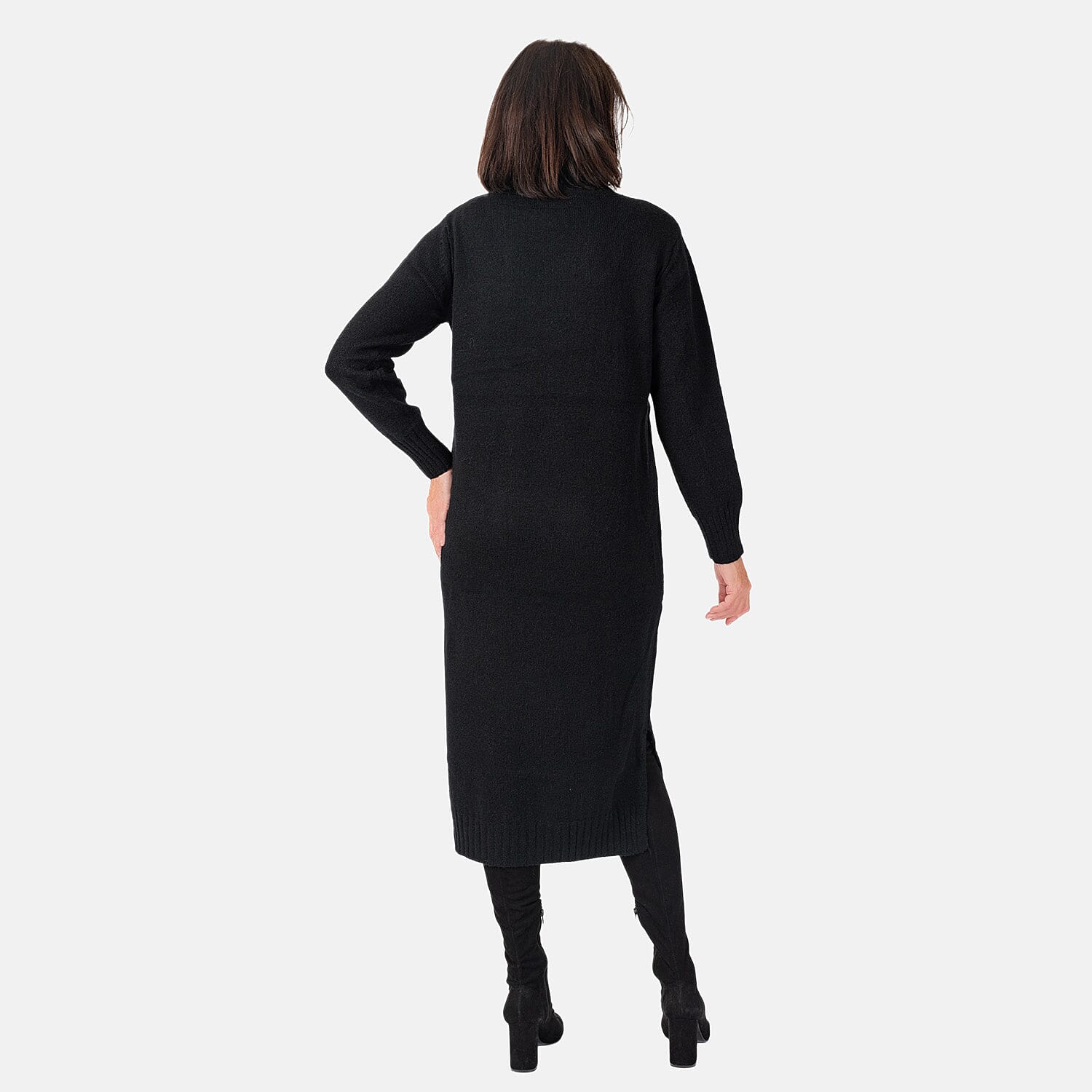 Nova of London Polyester Knitted Dress (Size 1x1 cm) - Black