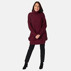 Nova of London Polyester Knitted Dress - Berry