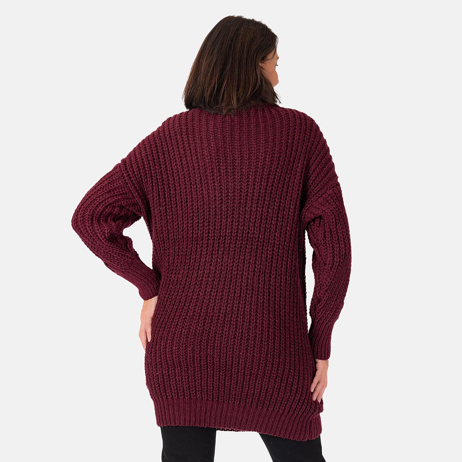 Nova of London Polyester Knitted Dress (Size 1x1 cm) - Berry