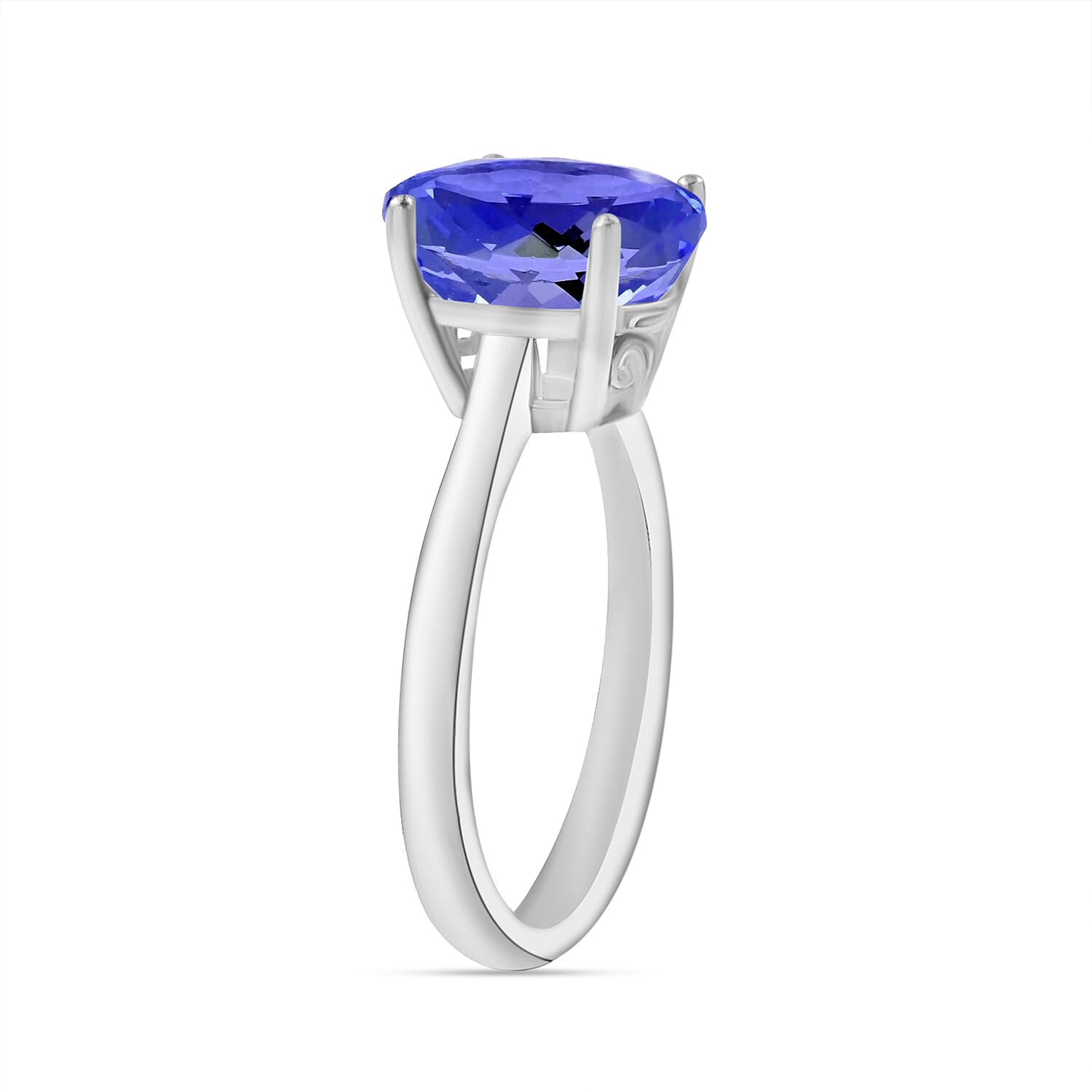 AAA Tanzanite Solitaire Ring in 18K W Gold