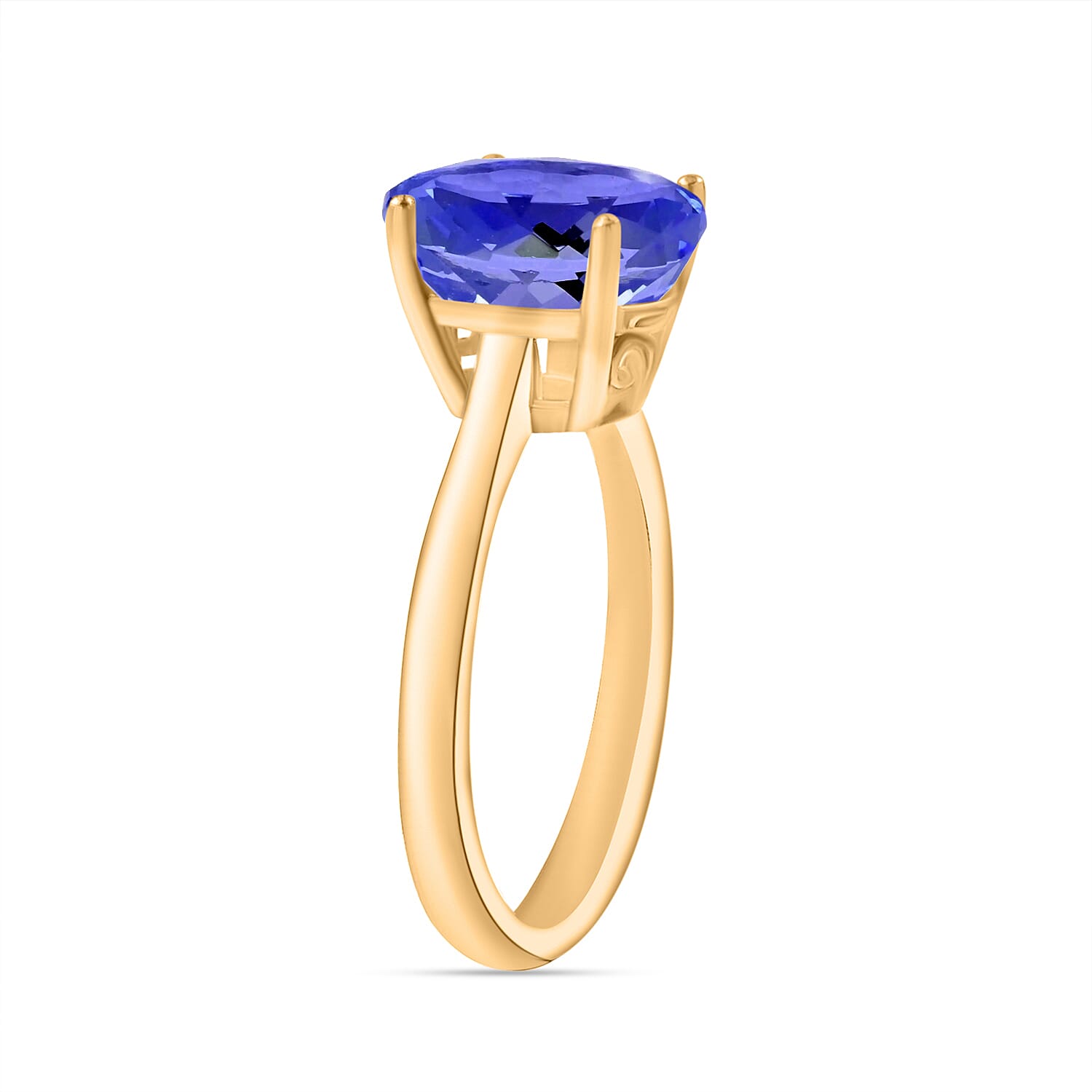 AAA Tanzanite Solitaire Ring in 18K W Gold