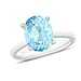 Aquamarine  Solitaire Ring in Sterling Silver