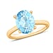 Aquamarine  Solitaire Ring in Sterling Silver