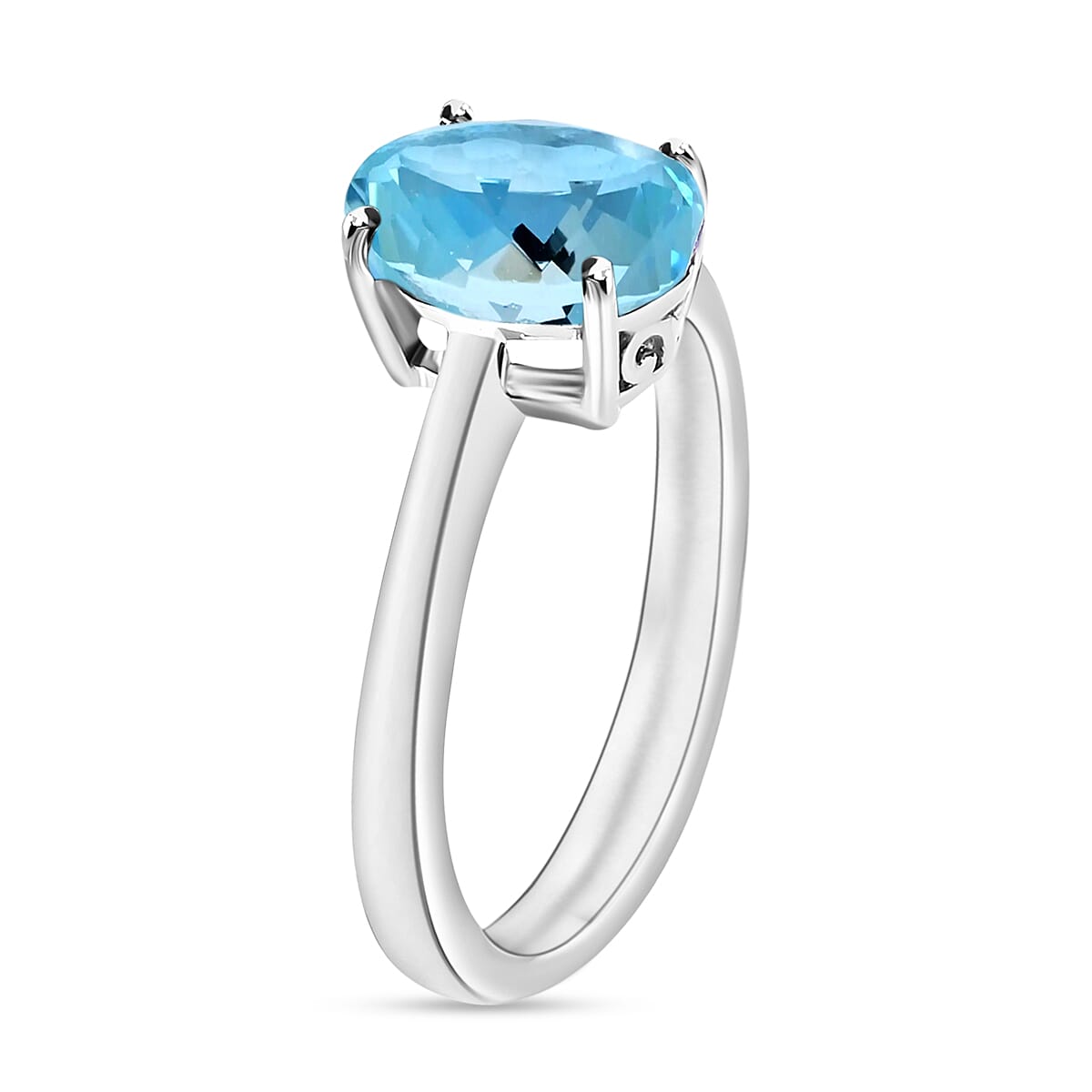 950 Platinum  AAAA  Santamaria Aquamarine  Solitaire Ring 1.80 ct,  Platinum Wt. 5.5 Gms  1.800  Ct.