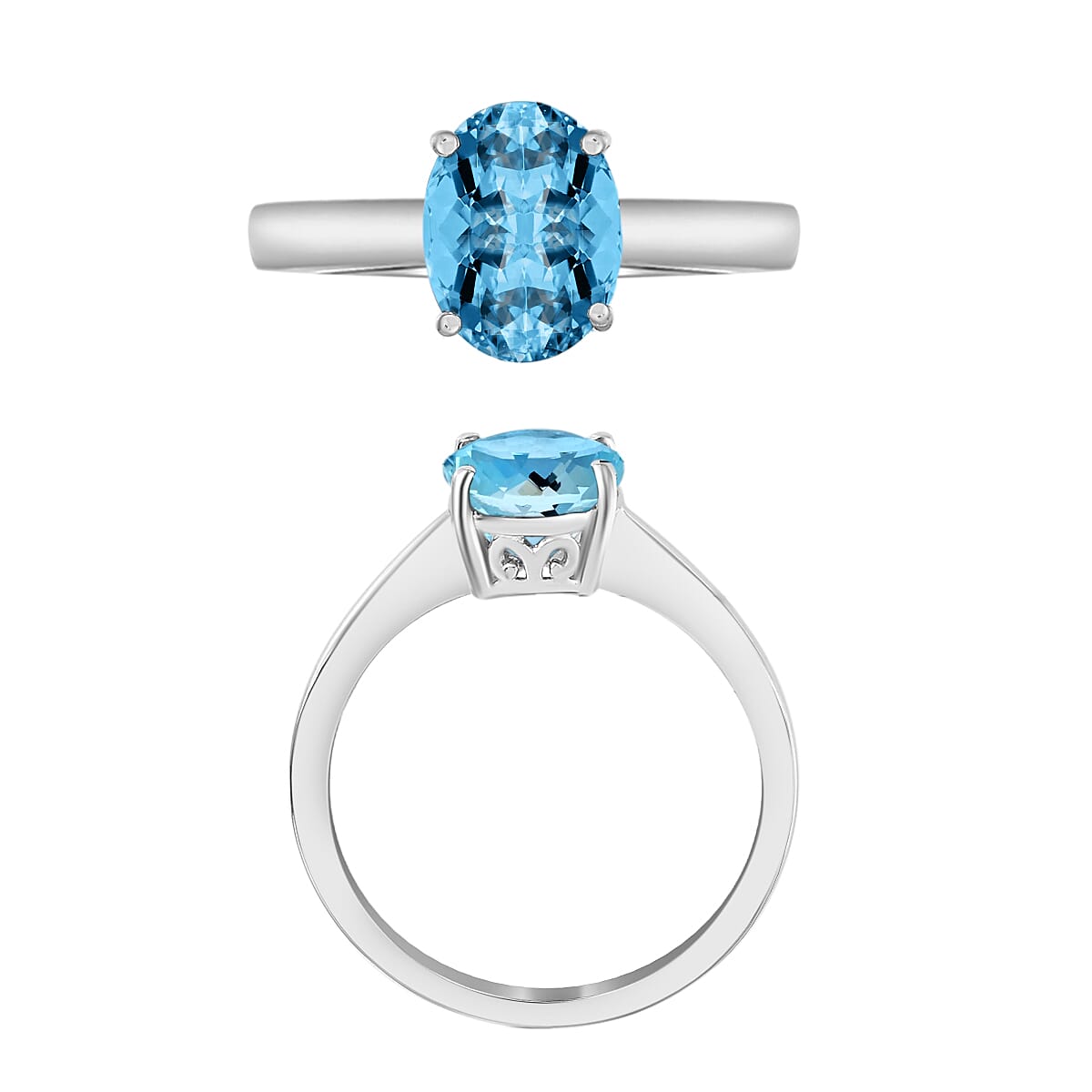 950 Platinum  AAAA  Santamaria Aquamarine  Solitaire Ring 1.80 ct,  Platinum Wt. 5.5 Gms  1.800  Ct.