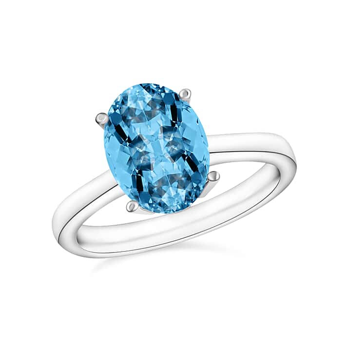 950 Platinum AAAA Santamaria Aquamarine Solitaire Ring in Platinum Wt. 5.5 grams, 1.80 Ct