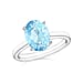 Aquamarine  Solitaire Ring in Sterling Silver