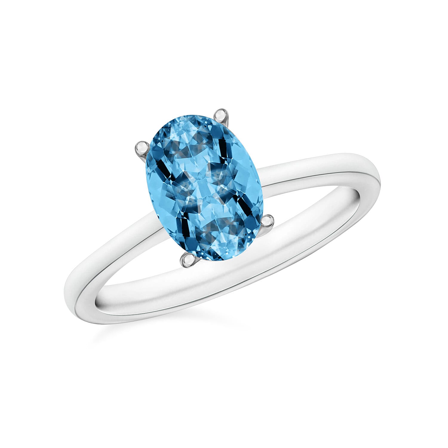 950 Platinum  AAAA  Santamaria Aquamarine  Ring 1.30 ct,  Platinum Wt. 5.5 Gms  1.300  Ct.