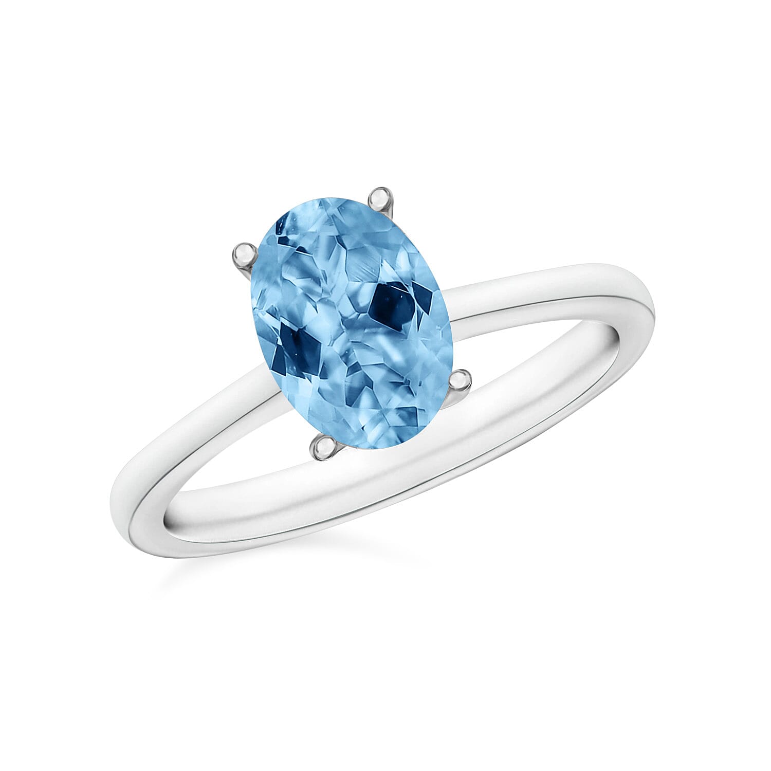 AAA Santamaria Aquamarine  Ring in 18K Gold.